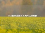 CSGO自动捡道具关闭     全解析