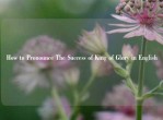 How to Pronounce The Success of King of Glory in English