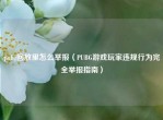 pubg回放里怎么举报（PUBG游戏玩家违规行为完全举报指南）