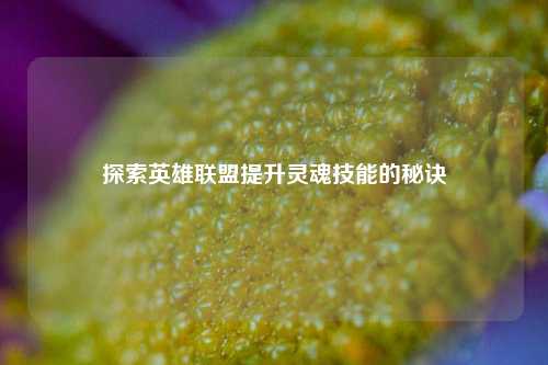 探索英雄联盟提升灵魂技能的秘诀
