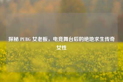 探秘 PUBG 女老板,电竞舞台后的绝地求生传奇女性