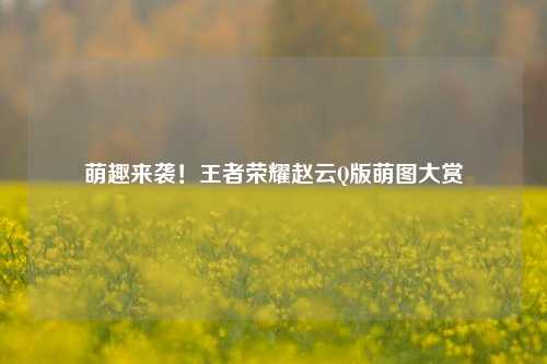 萌趣来袭!王者荣耀赵云Q版萌图大赏