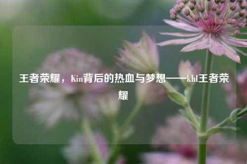 王者荣耀,Kin背后的热血与梦想——khl王者荣耀