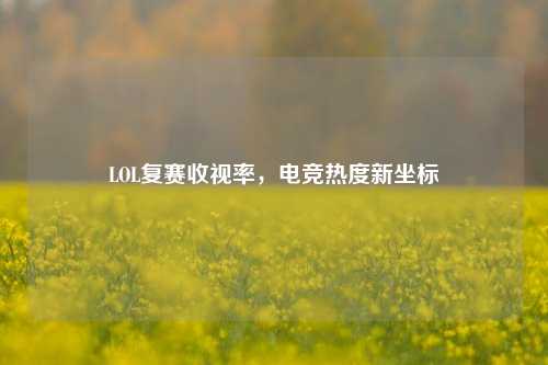 LOL复赛收视率,电竞热度新坐标