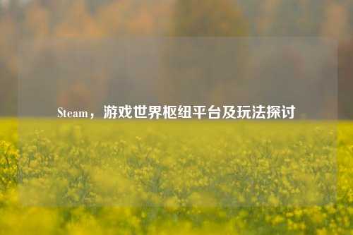 Steam,游戏世界枢纽平台及玩法探讨