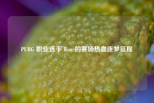 PUBG 职业选手 Run 的赛场热血逐梦征程