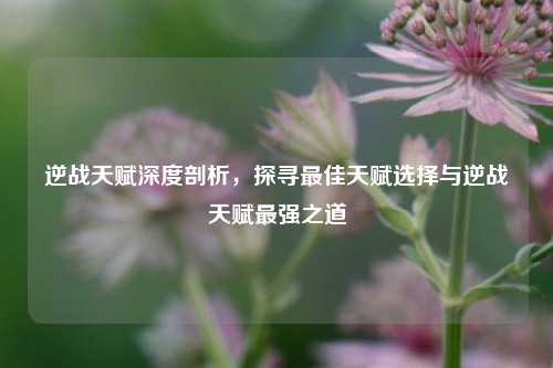 逆战天赋深度剖析,探寻更佳天赋选择与逆战天赋最强之道