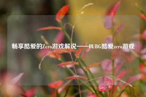 畅享酷爱的Zero游戏解说——PUBG酷爱zero游戏