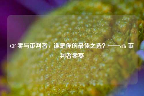 CF 零与审判者,谁是你的更佳之选?——cfh 审判者零葵