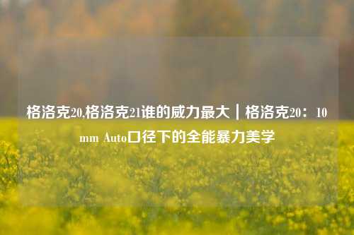 格洛克20,格洛克21谁的威力更大|格洛克20:10mm Auto口径下的全能暴力美学