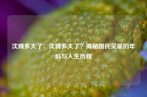 沈腾多大了:沈腾多大了?揭秘国民笑星的年龄与人生历程