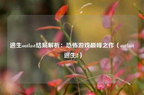 逃生outlast结局解析:恐怖游戏巅峰之作(outlast 逃生2)