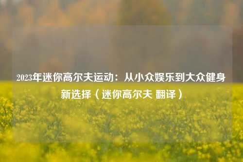 2023年迷你高尔夫运动:从小众娱乐到大众健身新选择(迷你高尔夫 翻译)